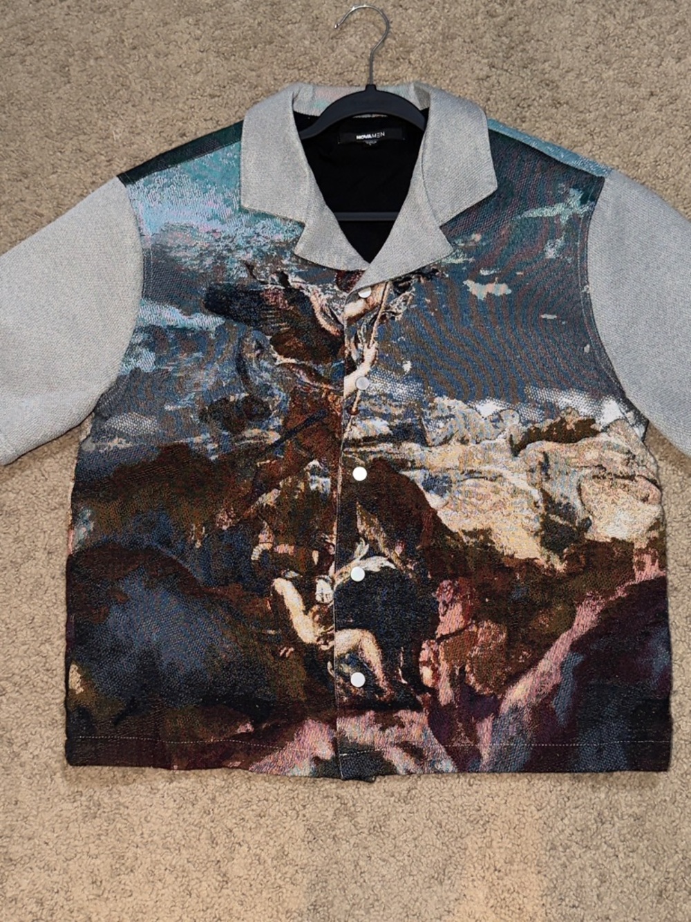 Fashion Nova Multicolor Tapestry Print Button-Down Shirt